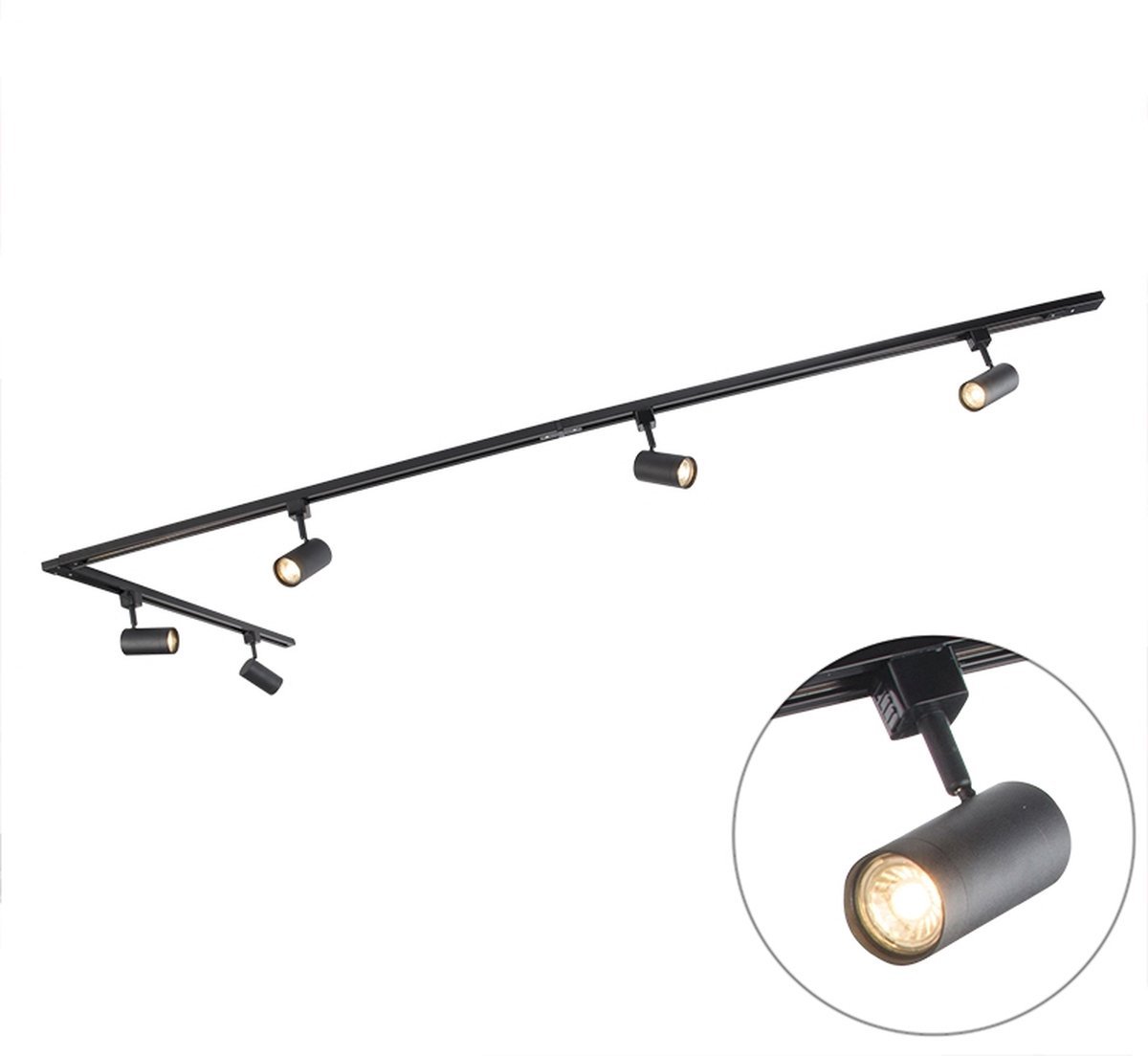Elumia Capri Railverlichting 5 Spotjes Plafondlamp Railsysteem 3 M 
