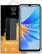 Oppo A17 Screenprotector - MobyDefend Screensaver Met Zwarte Randen - Gehard Glas - Glasplaatje Geschikt Voor Oppo A17