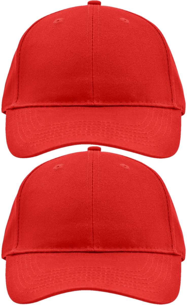 10x stuks 6-panel baseball rode caps/petjes