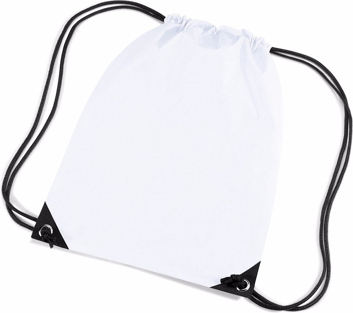 5x stuks witte nylon sport/zwembad gymtas/ gymtasje met rijgkoord 45 x 34 cm - Kinder tasjes