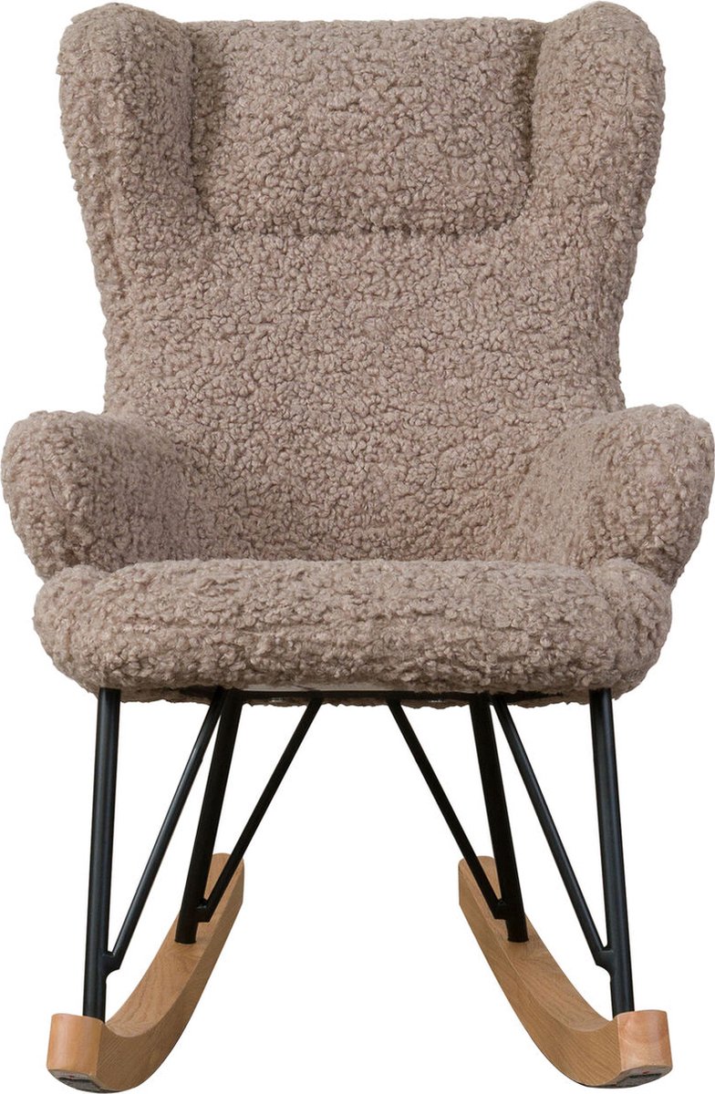 VidaXL Schommelstoel Met Krukje - Crème Fluweel Schommelstoel Met Kruk Schommelstoelen Met Krukken Stoel Schommelstoel