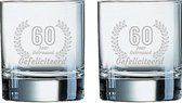 Gegraveerde set Whiskeyglazen 20cl Gefeliciteerd 60 jaar getrouwd