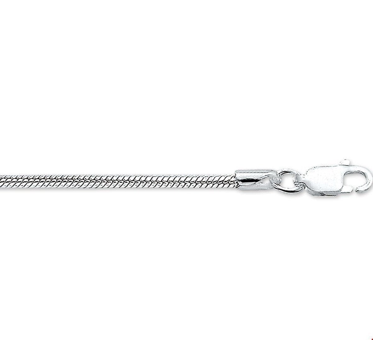 The Jewelry Collection Ketting Slang Rond 2,0 mm - Zilver
