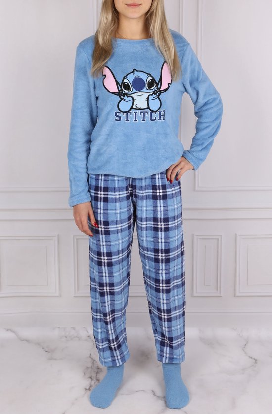 Stitch DISNEY - Coffret cadeau : pyjama femme + chaussettes, polaire, bleu  / M | bol.com
