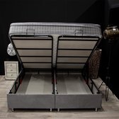 Boxspring bed met opbergruimte - 160x200 cm - velvet grijs - Opbergbed Rixos