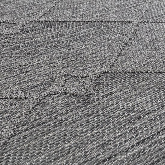 TAPIS TENEDO INDOOR & OUTDOOR GRIS À CARREAUX