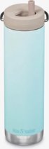 Klean Kanteen - Isolatiefles Classic 592ml/20oz met Straw twist Cap - Blue tint