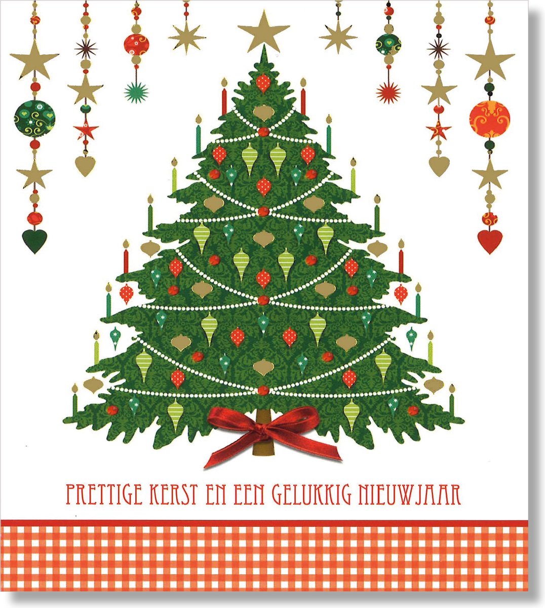 Lannoo - 16 Dubbele Kerst/Nieuwjaarskaarten - Witte envelop - 12 x 13,3 cm