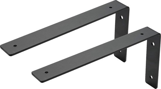 WELDUN 6 stuks plankhouders, plankdragers, 15 cm, zware belasting, L- plankhoek voor wandmontage, draagkracht 75 kg