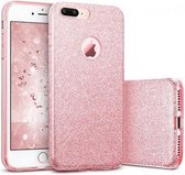 iPhone 8 Plus Siliconen Glitter Hoesje Rose Goud