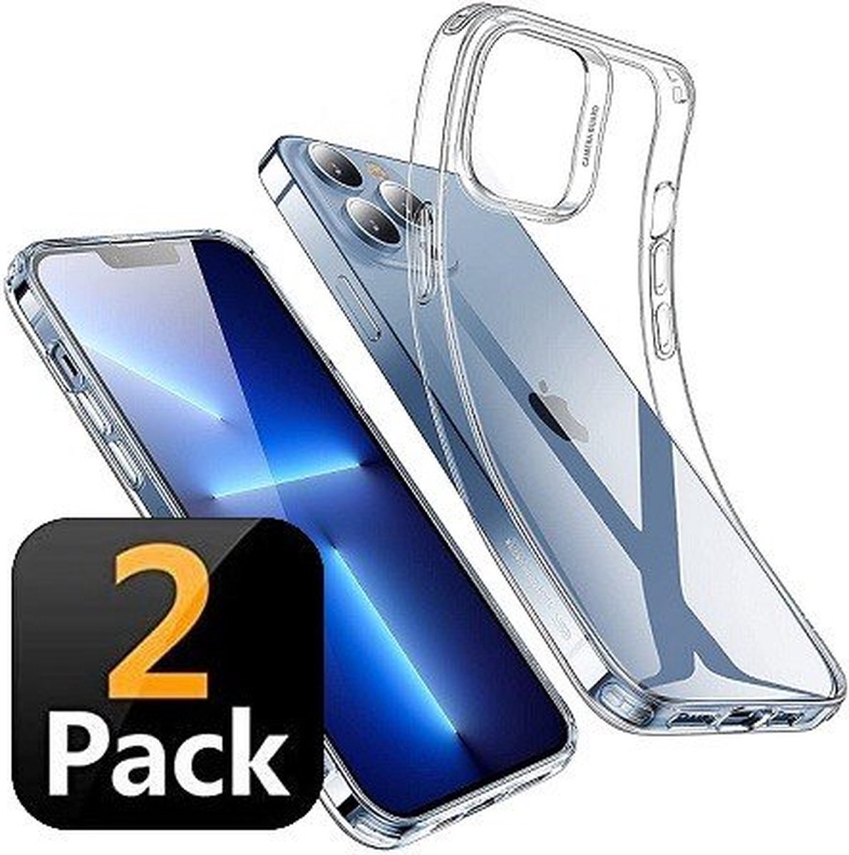 iPhone 13 Pro Max Hoesje TPU Siliconen Transparant 2x