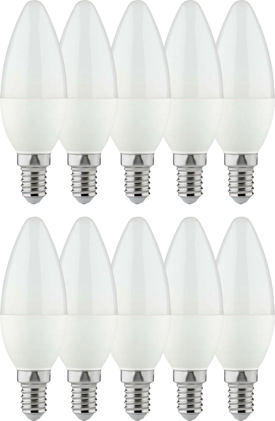 LED Kaarslampen E14 - Mat - Kaars B35 - Warm wit licht - 4W vervangt 40W - 10 lampen