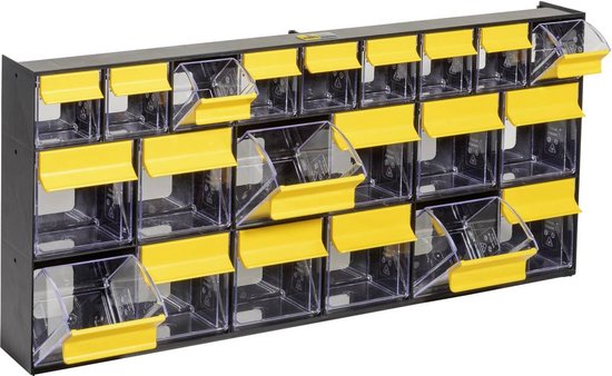 Allit 464445 Assortimentsbakken VarioPlus ProFlip 6/6/9 (b x h x d) 600 x 285 x 93 mm Zwart, Geel, Transparant 1 stuk(s)