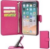 iPhone X Hoesje Met Pasjeshouder Bookcase Roze