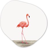 Organische Wanddecoratie - Kunststof Muurdecoratie- Organisch Schilderij - Flamingo - Roze - Vogel - Meisjes - Jongens - Kind- 40x40 cm - Asymmetrische spiegel vorm op kunststof
