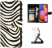 Samsung A20s Hoesje Met Pasjeshouder Bookcase Zebra