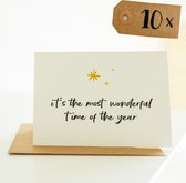 10x hippe nieuwjaarskaarten (A6 formaat) - nieuwjaars kaarten om te versturen - kaartenset - kaartjes blanco - kaartjes met tekst - Luxe kerstkaarten