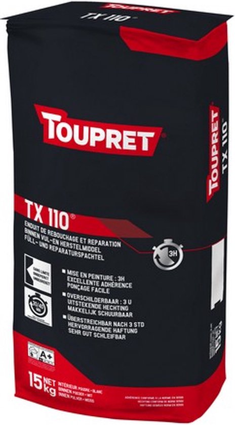 Toupret TX 110 - Binnen vulmiddel en herstel middel - zak 15 kg