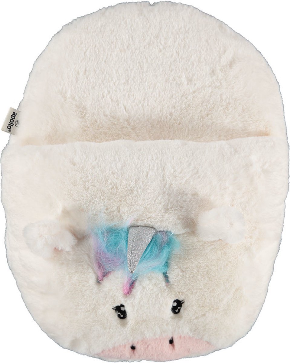 Goedkoopste Apollo Grote voetenwarmer slof - eenhoorn wit - one size - 30 x 27 cm - Dierensloffen/dierenpantoffels