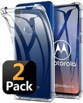 Motorola One Vision Hoesje Siliconen TPU Transparant 2x