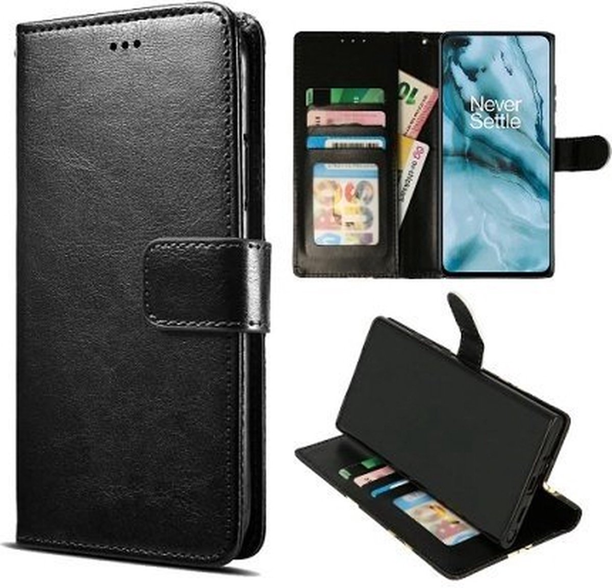 OnePlus Nord Hoesje Met Pasjeshouder Bookcase Zwart