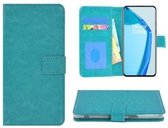 OnePlus 9 Hoesje Met Pasjeshouder Bookcase Turquoise