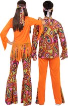 FUNIDELIA Vrolijk Hippie Kostuum voor Dames - Maat: XXL - Zwart