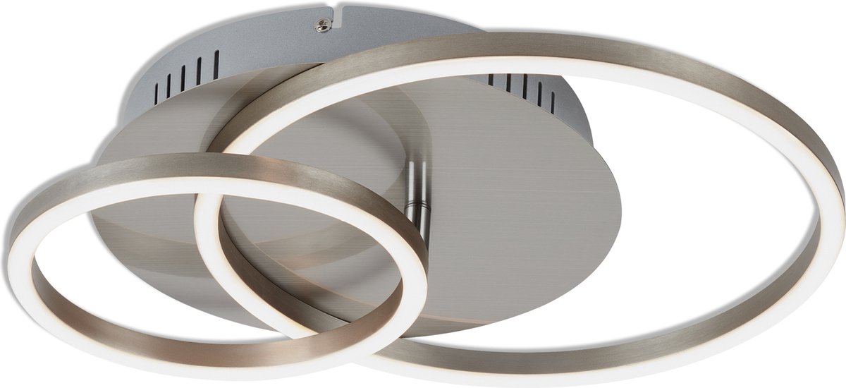 Briloner Leuchten - LED plafondlamp, plafondlamp dimbaar, incl. geheugenfunctie, 60 Watt, 4.800 lumen, 3.000 Kelvin, mat nikkel, 546x100mm (DxH