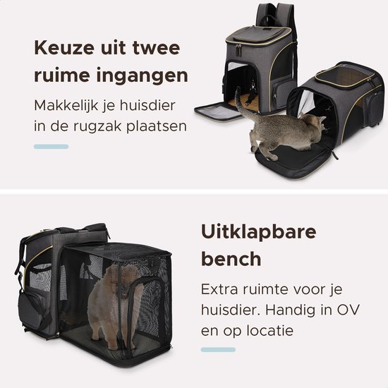 Sac à dos pour chien Fri - Sac à dos Chats Chats - Sac de transport pour chat Chien - Sac pour chien - Jusqu'à 10 kg - Sac de Animaux animaux - Panier de voyage chat