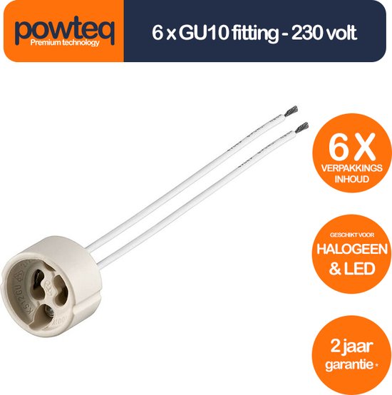 6 x GU10 lampfitting - GU10 fitting - LED & Halogeen - Multipack 6 stuks