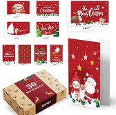 Sparklyn 30x Cartes de Noël Originales de Luxe avec Enveloppe - 15x10 cm - Carte de Noël 2022
