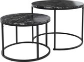 Table basse Table d'appoint SET de 2 pièces 60x60 et 50x50 cm - Aspect marbre