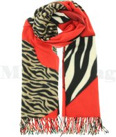 Sjaal viscose wol Zebra Softy - Rood
