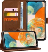 Hoesje geschikt voor Samsung A23 - Book Case Leer Wallet Cover Portemonnee Pasjeshouder Hoes Bruin
