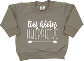 Baby sweater - Klein Lief Hulppietje - Maat 62 - Beige - 5 December - Sinterklaas - Piet - Kraamcadeau - Cadeau - Babyshower - Zwanger - Geboorte