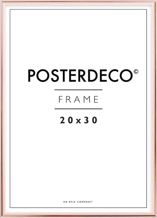 Fotolijst - Posterdeco - Premium Metaal - Fotomaat 20x30 cm - Posterlijst - Fotolijstje - Rose