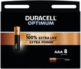 Lot de 8 piles alcalines Duracell Optimum AAA