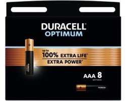 Lot de 8 piles alcalines Duracell Optimum AAA