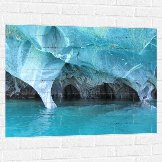WallClassics - Muursticker - Blauwe Grot - 100x75 cm Foto op Muursticker