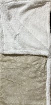leuke warme fleece plaid BEIGE 150 x 200 met extra schaap zijde