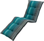 Madison - Coussin de jardin - Coussin lounge - 200 x 60 cm - Stef Sea Blue - Coussin lounger - Blauw