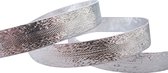 Zilveren Lurex Lint 10mm (1cm) | Weefband Zilver | Kerstlint Zilver Glans | Luxe Dubbelzijdig Lint | Decoratielint | Cadeaulint | Rol: 25 Meter