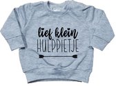 Baby sweater - Klein Lief Hulppietje - Maat 92 - Grijs - 5 December - Sinterklaas - Piet - Kraamcadeau - Cadeau - Babyshower - Zwanger - Geboorte