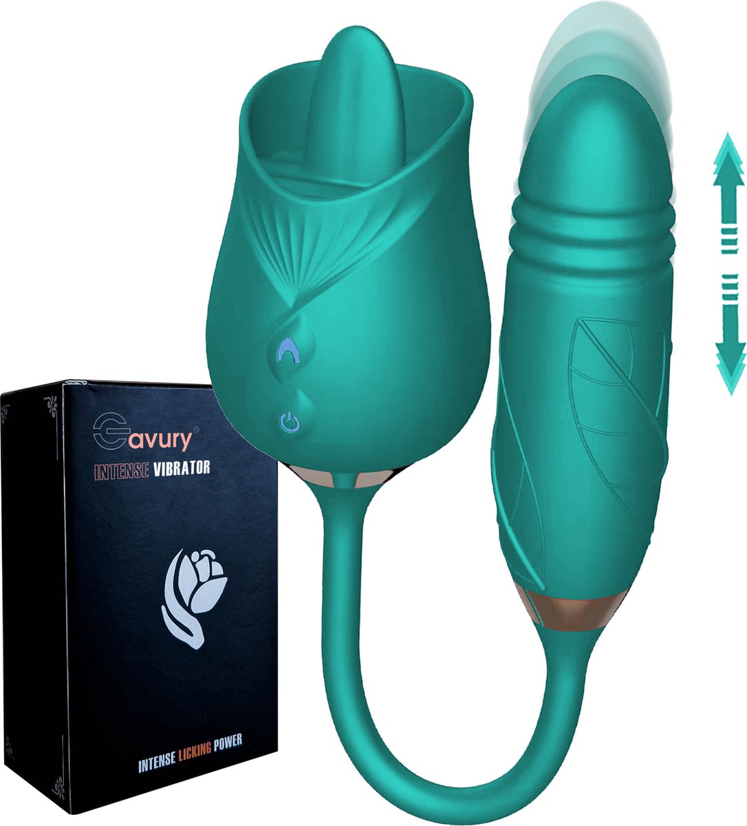 Goedkoopste GAVURY GREEN INTENSE VIBRATOR – Mannen en Vrouwen - Likt en Stotend – 10 Vibratie Standen – Groene Siliconen Vibrator - Clitoris Stimulator – Intense Sex Orgasme – Thrusting Dildo – Lick Seksspeeltjes – G-spot