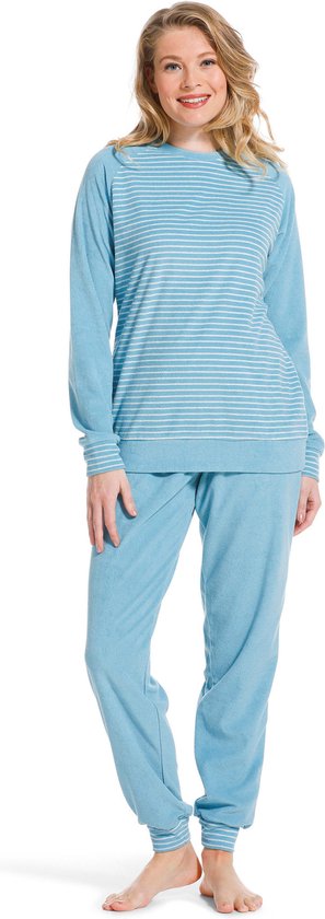 Pyjama éponge femme Pastunette 20222-144-2 - Blauw - 48