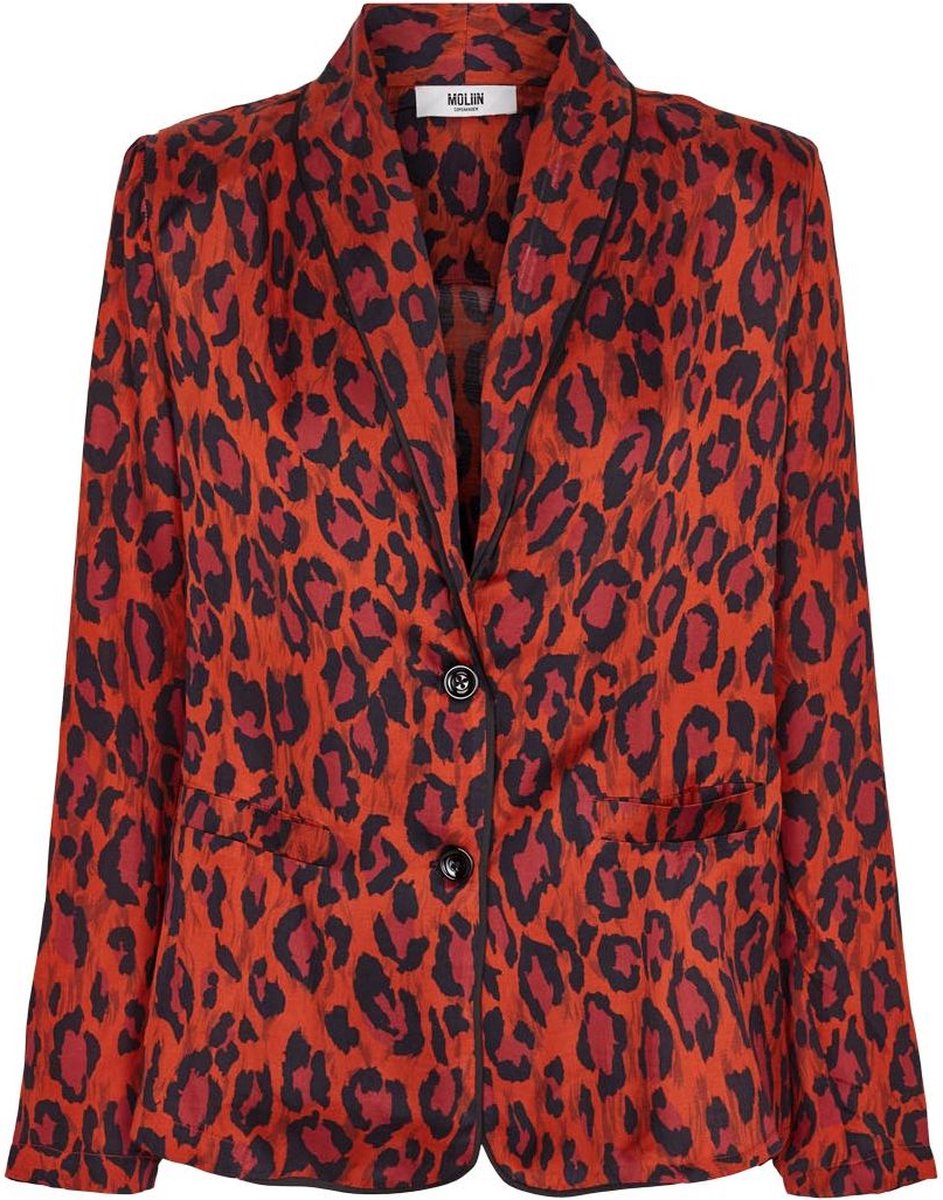 Moliin • rood paarse blazer met luipaarden print • maat S
