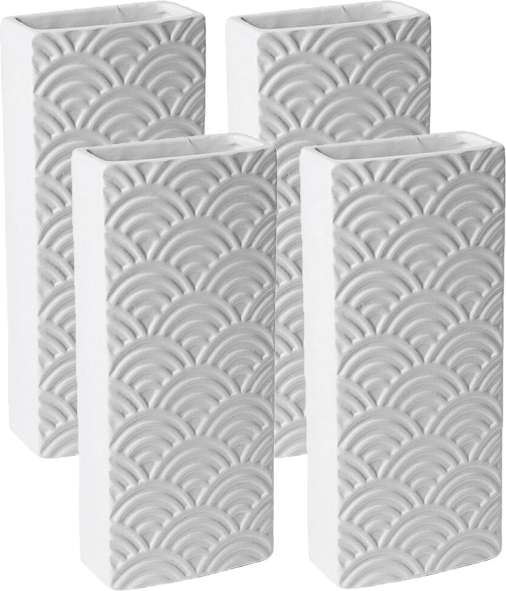 Luchtbevochtigers - 8 stuks - wit - aardewerk - 7,5 x 17,5 cm