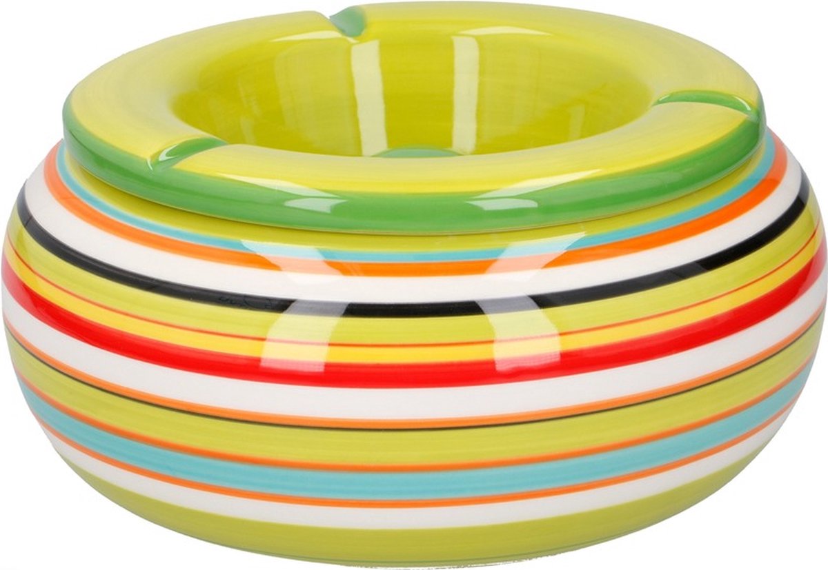 Goedkoopste Asbak in mooie groene kleuren combinatie13 cm