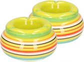 2x stuks asbak in mooie groene kleuren combinatie11 cm