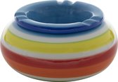 Stormasbak - rond - terras asbak - blauw - keramiek - 14 x 7 cm - handig voor buiten